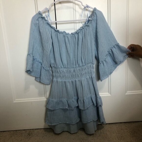 Le Lis Sky Blue Textured dress size small - Picture 1 of 7